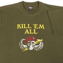 Olive katonai poló - Kill em all- S-es méret